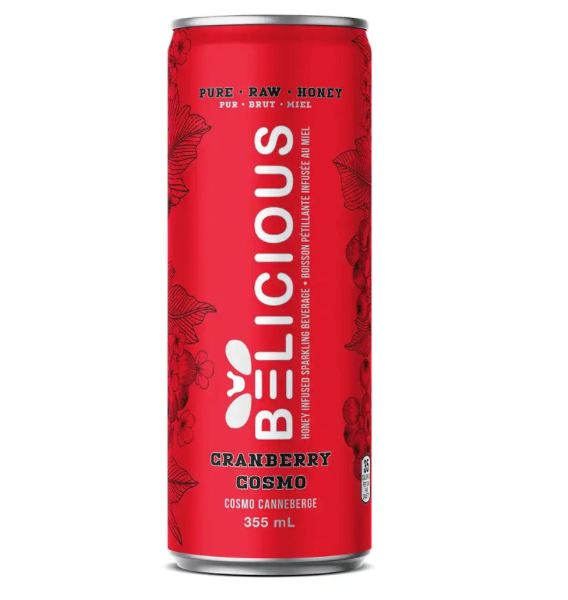 Belicious Sparkling Water – Cranberry Pomegranate-355ml