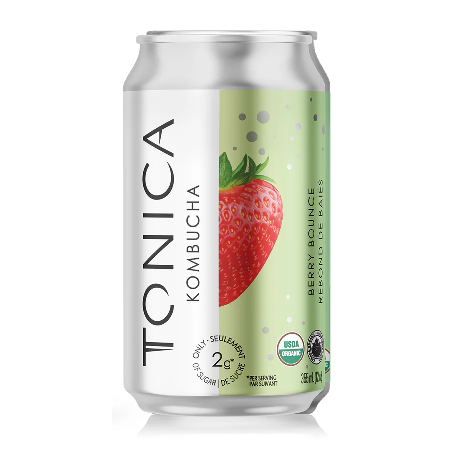 Tonica Kombucha - Low Sugar Can - Berry Bounce Fizz, 355mL