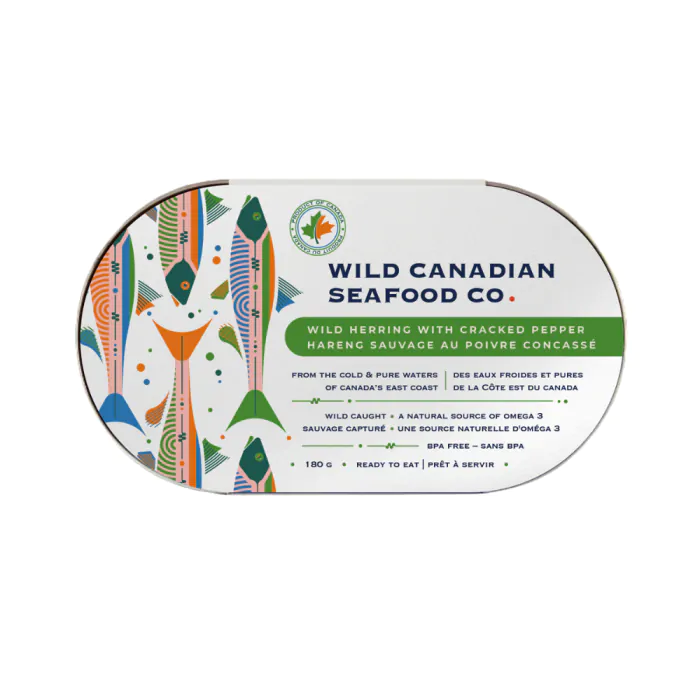 Wild Canadian Wild Herring w Cracked Pepper, 180g