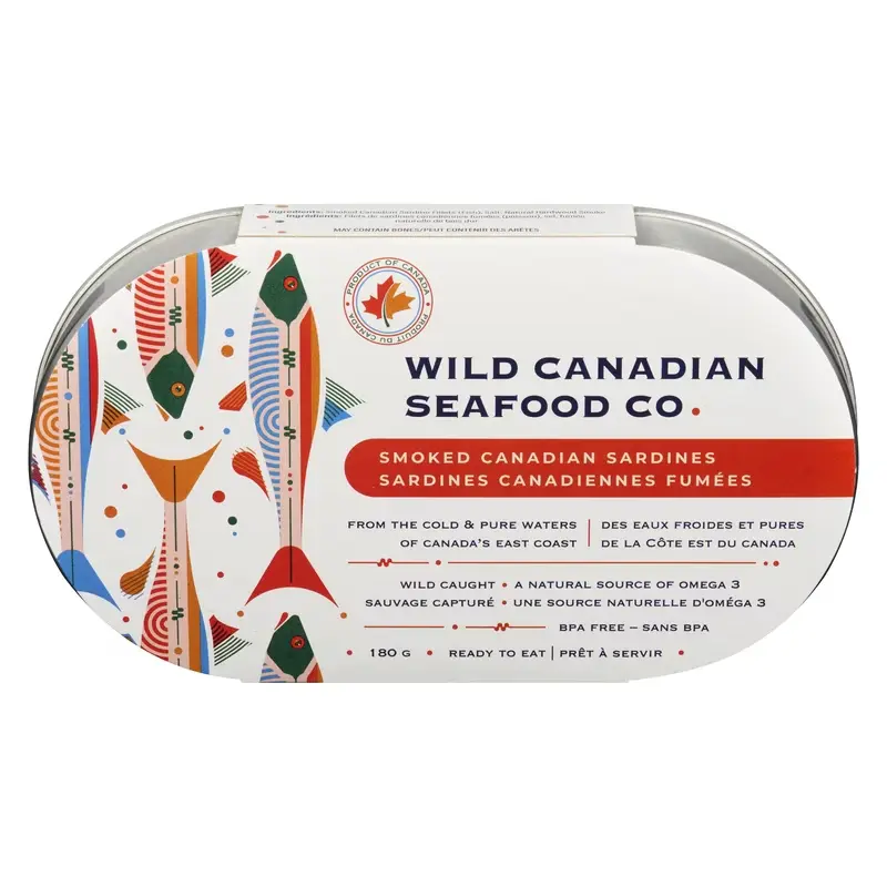 Wild Canadian Smoked Canadian Sardines, 180G