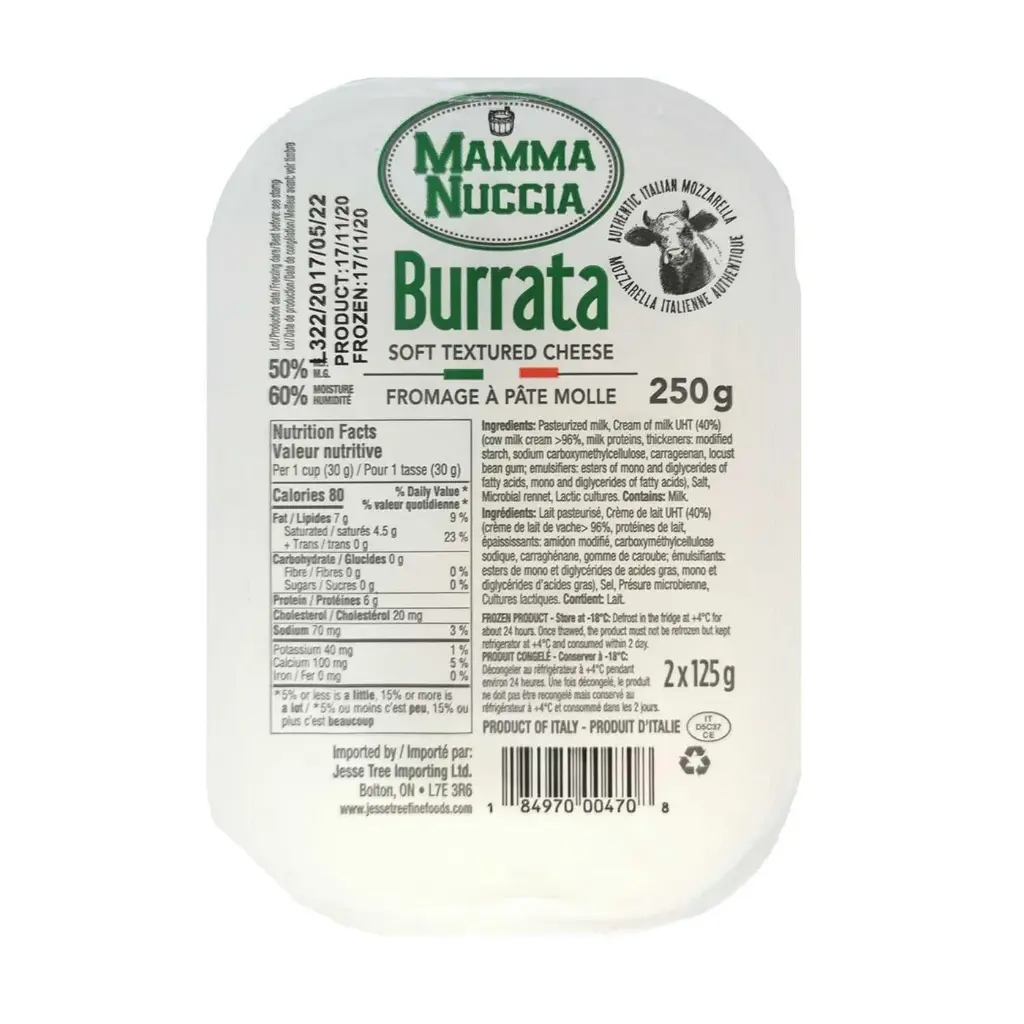 Mamma Nuccia Italian Burrata, 2x125g