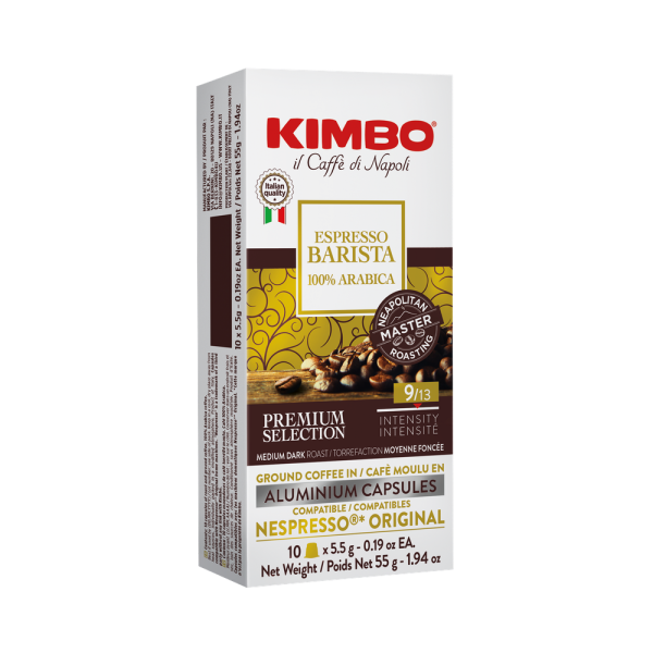 Kimbo - Espresso Barista 100% Arabica Aluminum Coffee Pods, 10 Pack
