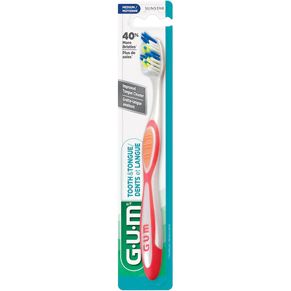 GUM - TOOTH N TONGUE MEDIUM TOOTHBRUSH EA