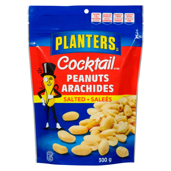 PLANTERS - PEANUTS COCKTAIL ROASTED SALTED 12x300 GR