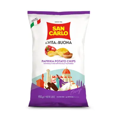 Bestseller  Paprika Chips 150g By San Carlo