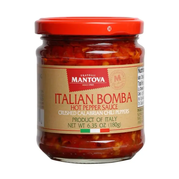 Mantova Italian Bomba Hot Pepper Sauce 6.35 oz / 180g