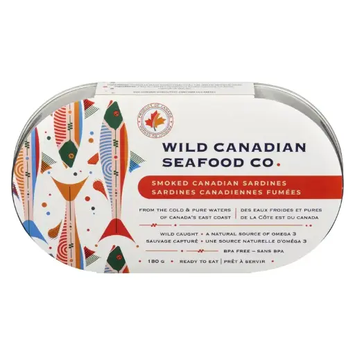 Wild Canadian Smoked Canadian Sardines, 180G