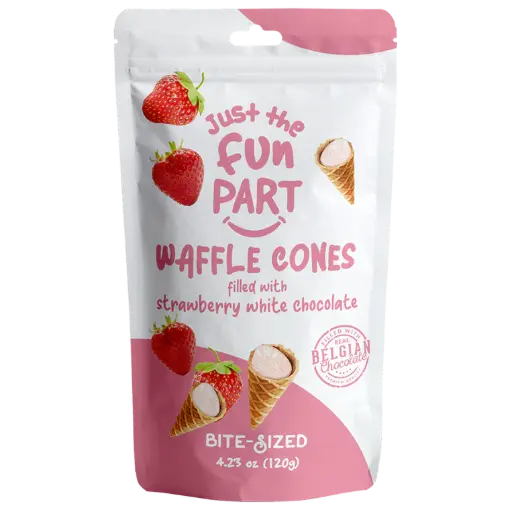 Just the Fun Part Strawberry White Chocolate Waffle Cones
