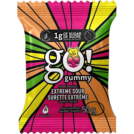 Go Gummy - Extreme Sour Gummy Bears, 50g