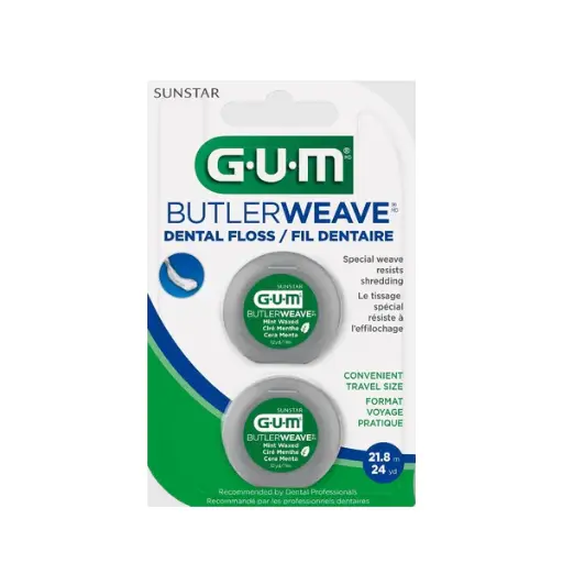 GUM - BUTLERWEAVE MINT WAXED DENTAL FLOSS 21.8M